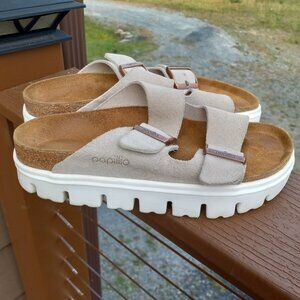 Birkenstock Papillio Arizona Chunky Platforn Suede Sandals Size 38 N US 7 - 7.5